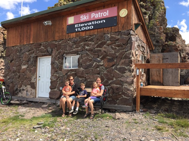 Beckett, Holland, Felicity, Chrissy and Michelle after a ride to the top of the Brian Head ski lift.