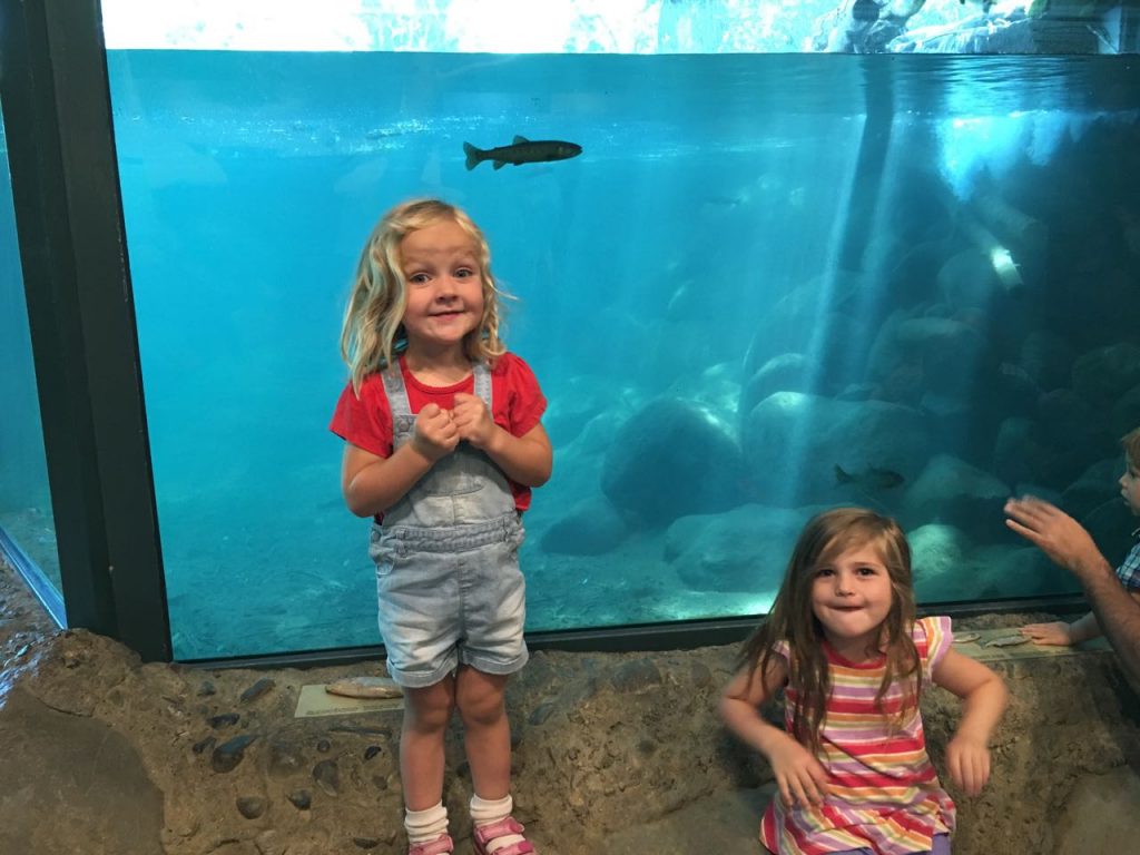 Clementine and Felicity at the underwater stream.
