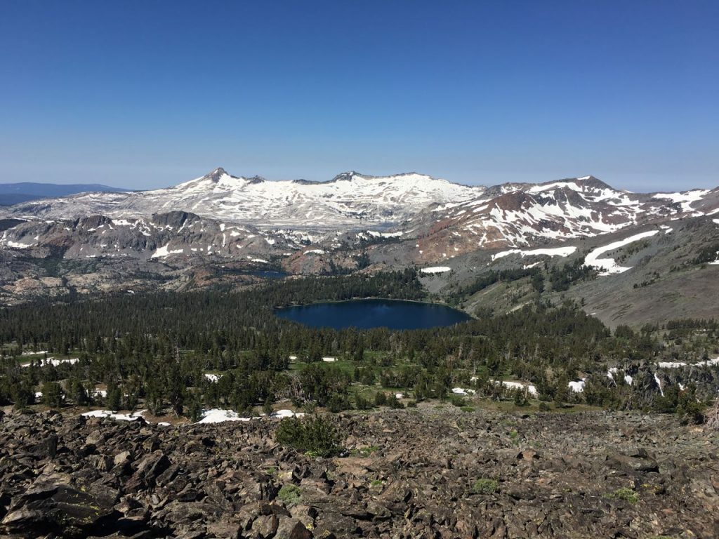 Gilmore Lake, with Jack's Peak and Dick's peak in the background.