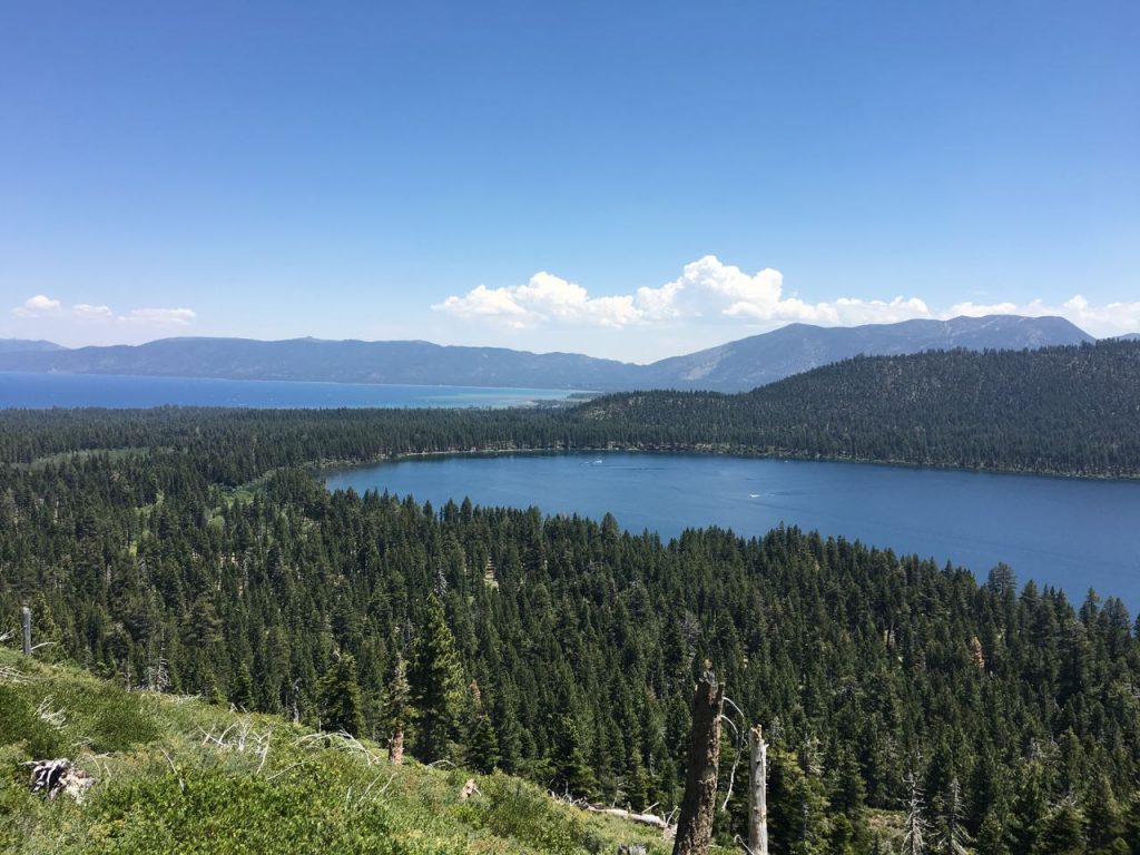 Fallen Leaf Lake, with Lake Tahoe in background.