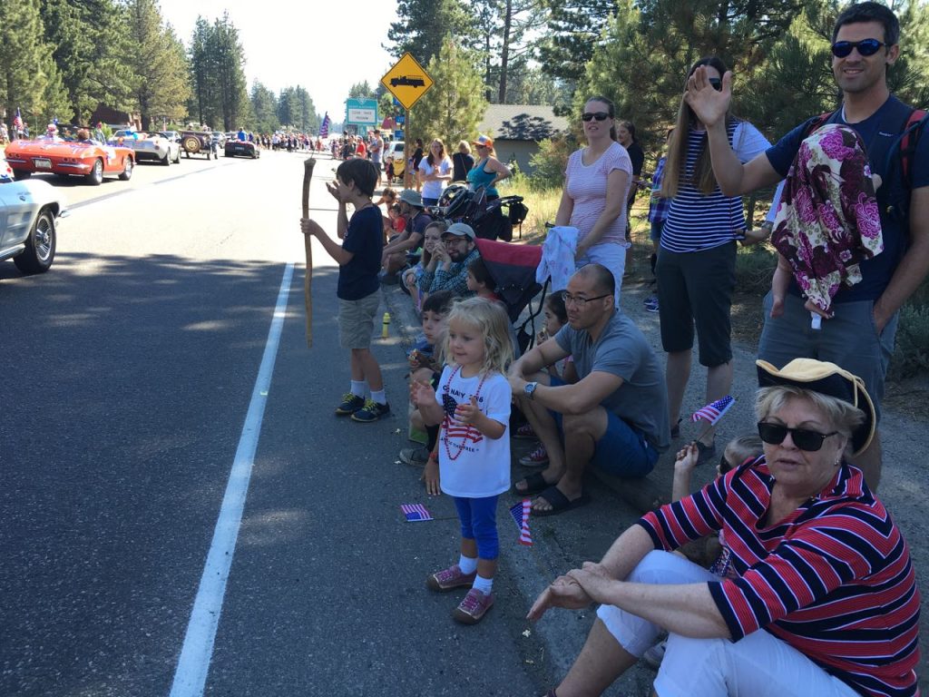 Watching the parade on July 4.