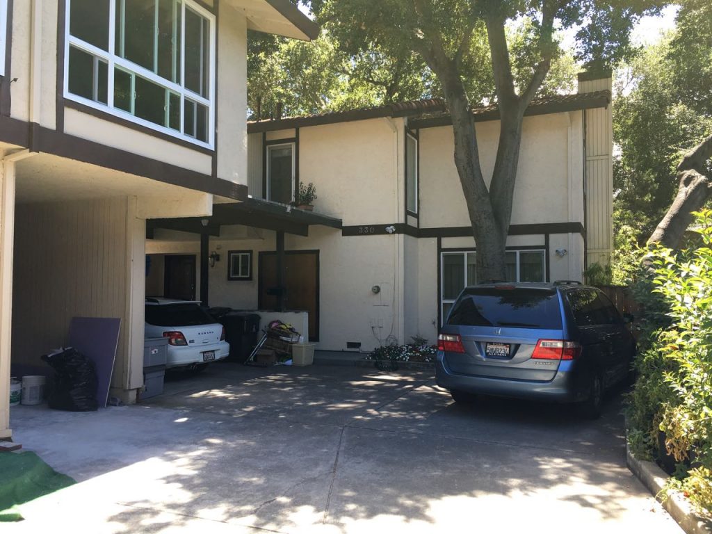 The Lee's house from the street (it is the back unit of a 2-unit combination).