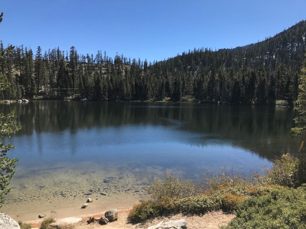 Lower Angora Lake, between South Lake Tahoe and Fallen Leaf Lake.