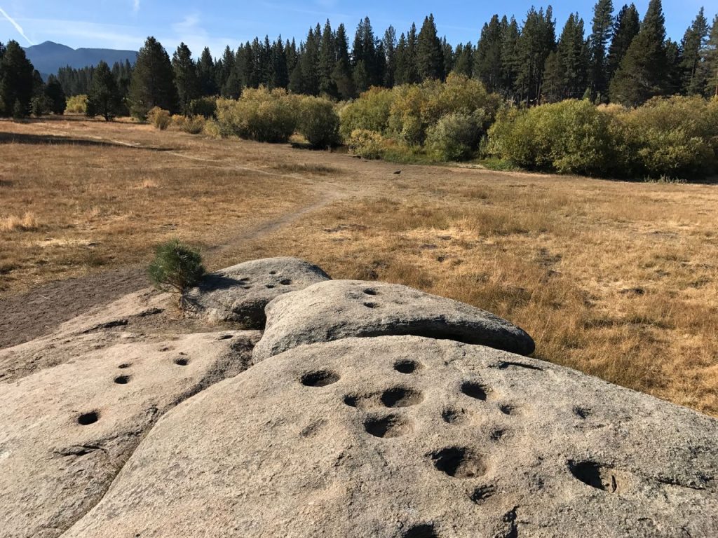 Some Native American grinding holes near Lake Tahoe Community college.