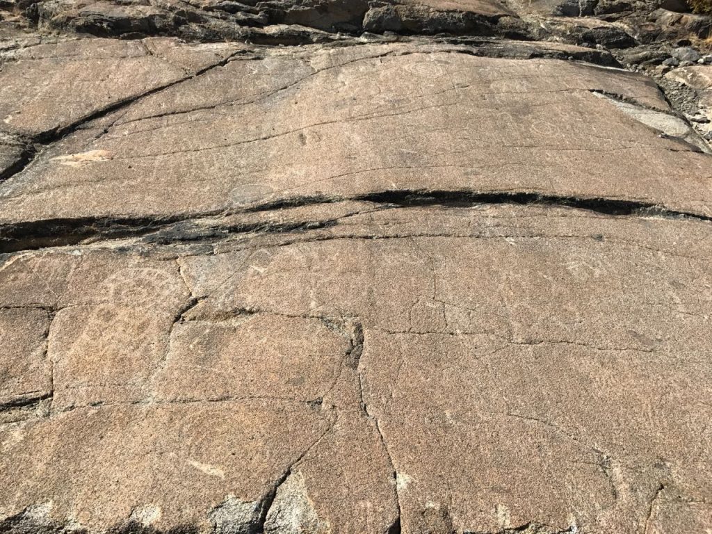 Some Native American petroglyphs near the Old Donner Summit.