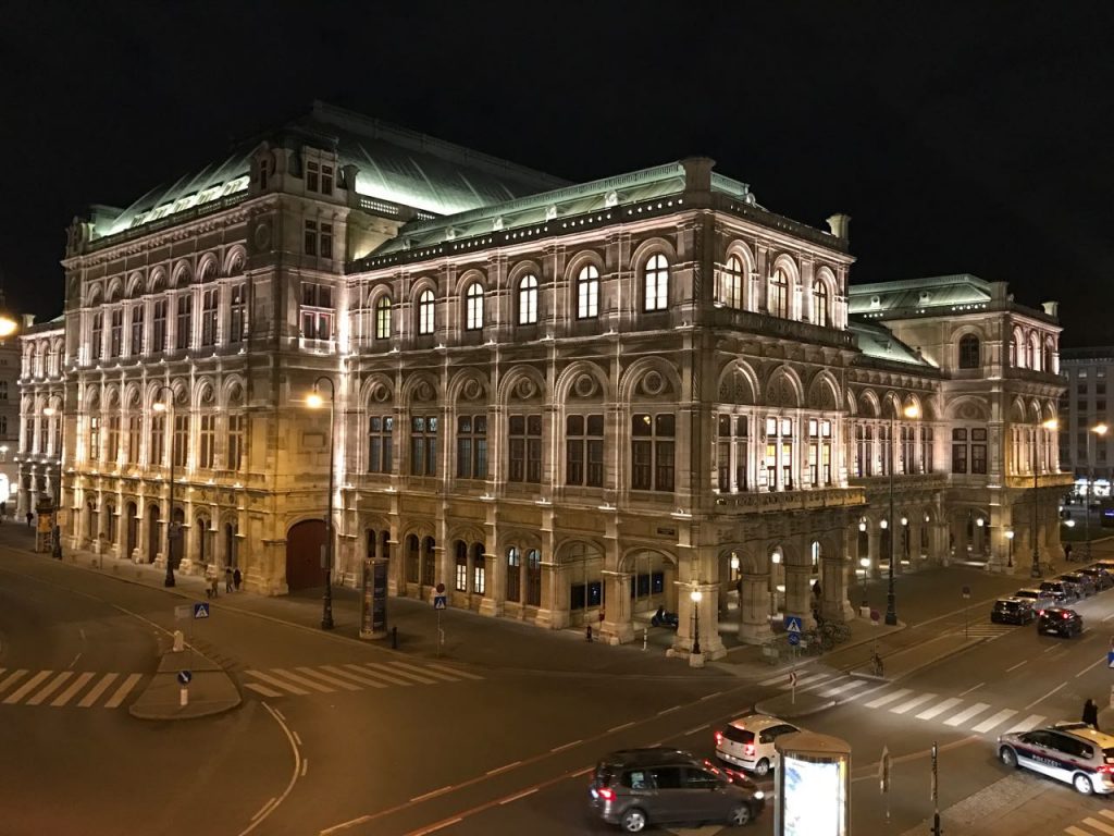 The Paris Opera House at night