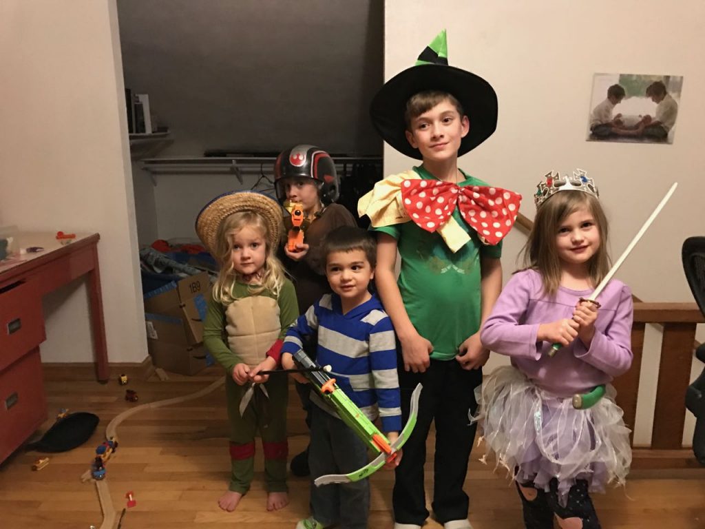Clementine, Beckett, Glendon, Holland and Felicity show off their costumes.