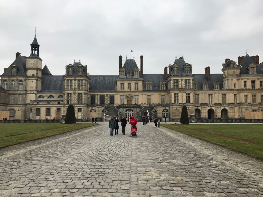 This is Fountainebleau, about 30 miles from Paris, which was a castle retreat for level of the Louis kings and Marie Atoinette, among others.