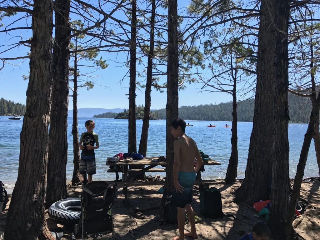 At Emerald Bay.