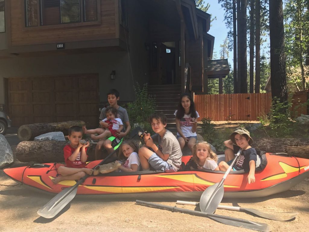 All the grandchildren (and the kayak).