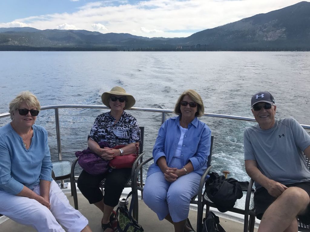 Linda, Cheryl, Connie, Russell on the boat.