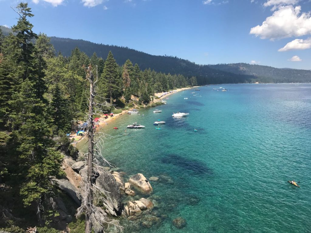 Rubicon cove. Note the teal-colored water.